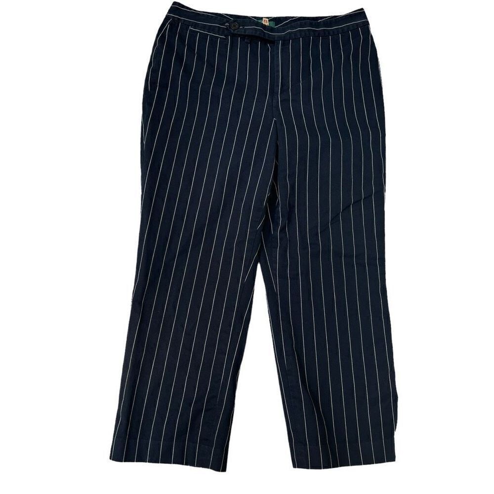 Lauren Ralph Lauren cotton pinstriped cropped pants size 10P